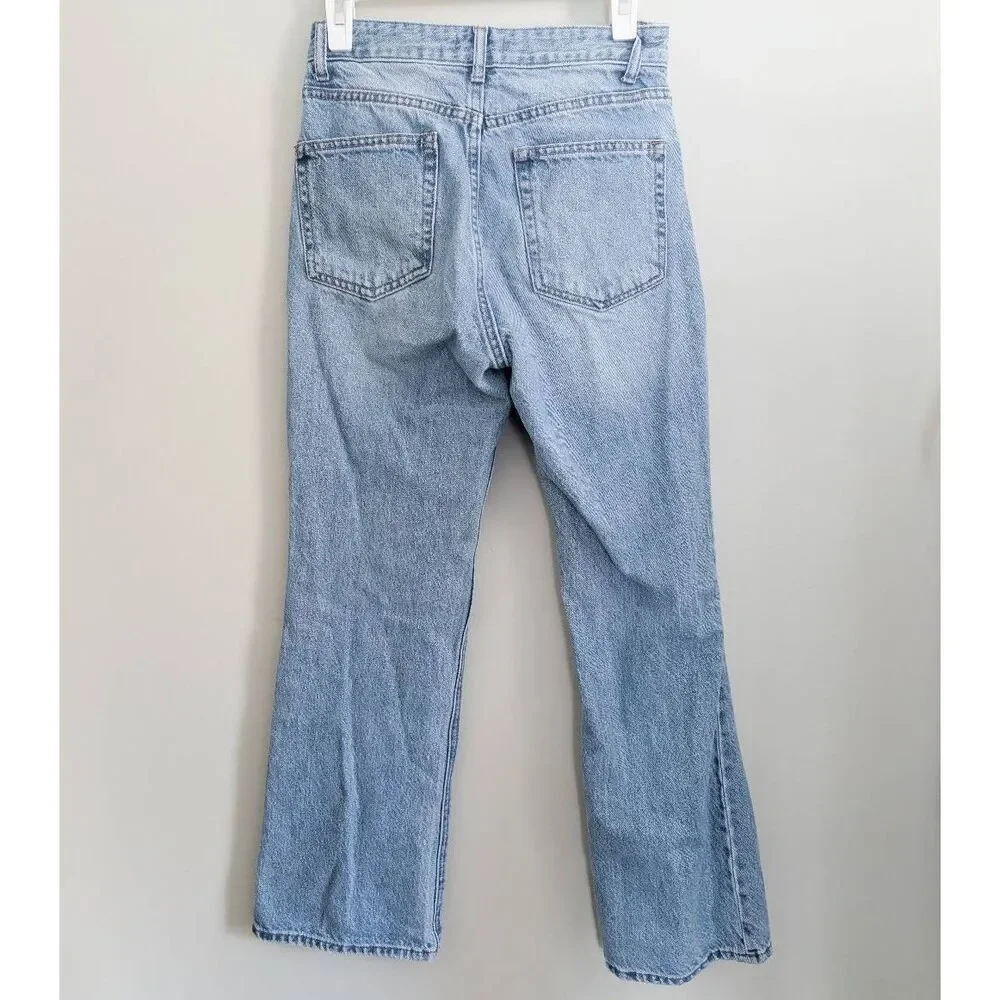 H&M Button Fly Straight Leg Ripped Jeans - Picture 2 of 3